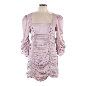 ASOS Mini Dress Size 10 NWT Lavender Square Neck Ruched Puff Sleeve Princess